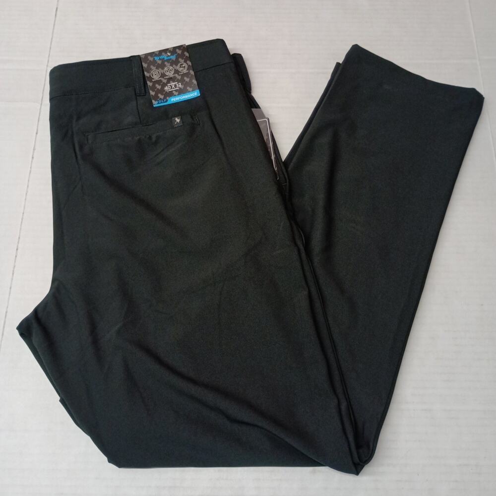 Birdie Bound Golf Pants Mens Size 40x32 Black Flex Waist Straight Fit Casual NWT